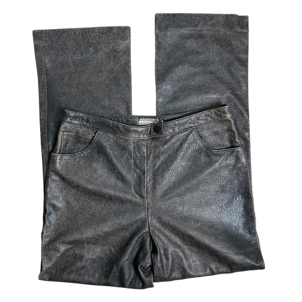 Vintage Brown Leather Patterned Pants Size 10